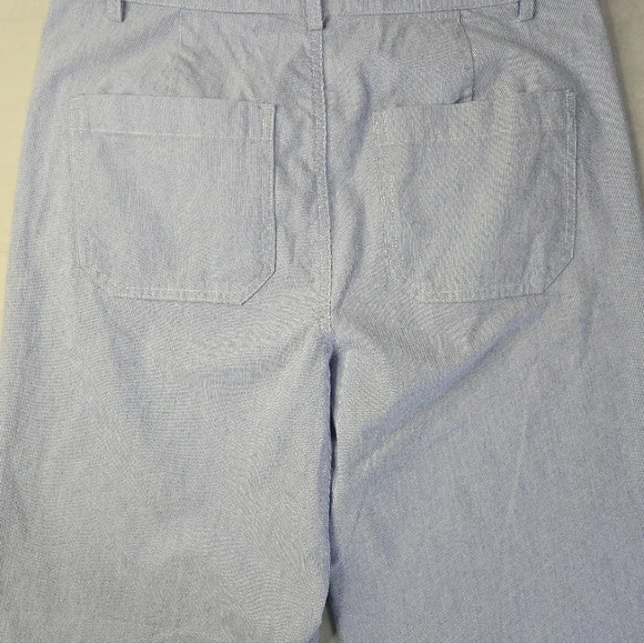 NWT J. Crew Factory Cropped Pants Blue White Stripe High Rise Wide Leg 29 - Picture 7 of 12
